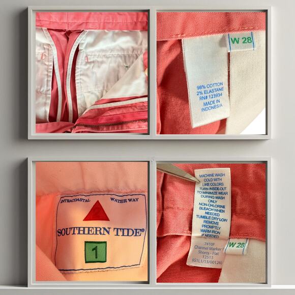 Southern Tide Boys Polo Shorts Outfit XL 28 Preppy CountryClub Coastal Pink Blue - Picture 8 of 10